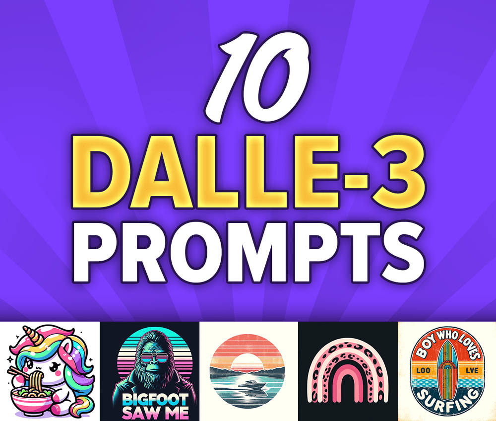 10 DALLE-3 T-Shirt Design Prompts (FREE)