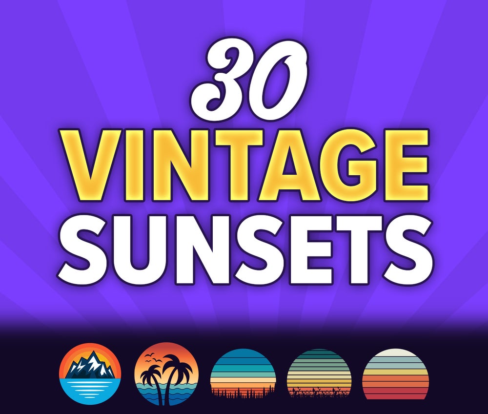30 Vintage Sunsets Bundle