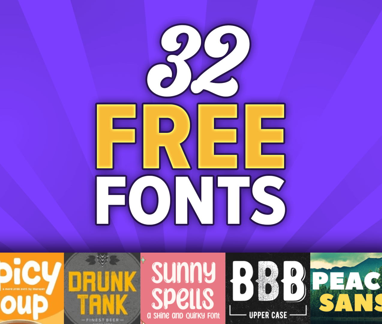 32 Free Fonts for Commercial use (Free)