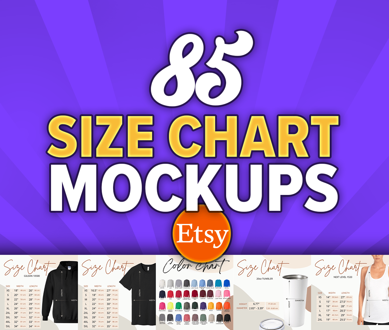 85 Etsy Size & Color Charts